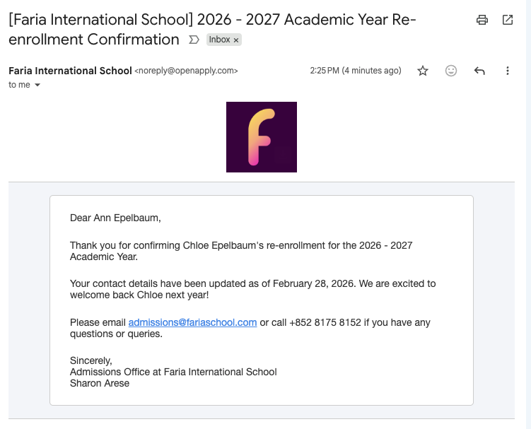 Email Notice Confirm