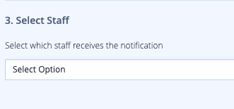 Captura de pantalla: Seleccione los destinatarios de su Directorio de personal de OpenApply que deben recibir la notificación.