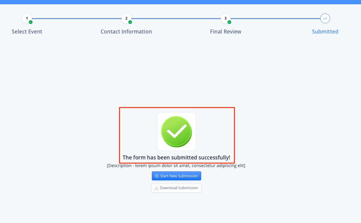 لقطة شاشة: صفحة إرسال الطلب. بمجرد الإرسال، سيتم توجيه ولي الأمر إلى صفحة تؤكد نجاح عملية التسجيل.
