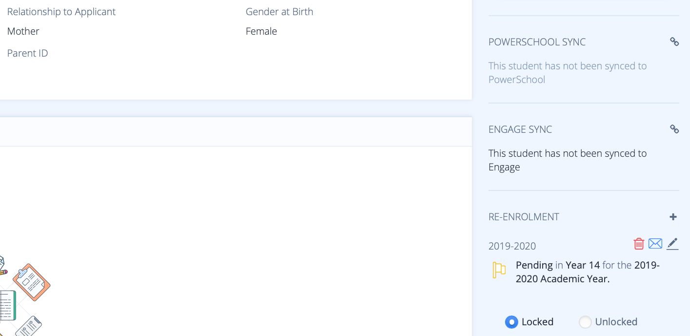 Captura de pantalla: Alternativamente, acceda a la página de sincronización de Engage a través del panel derecho del perfil individual del estudiante.