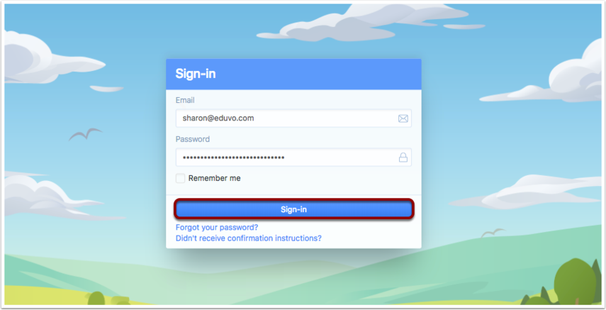 Captura de pantalla: Navegue al sitio principal https://yoursubdomain.openapply.com/parents/sign_in o admin