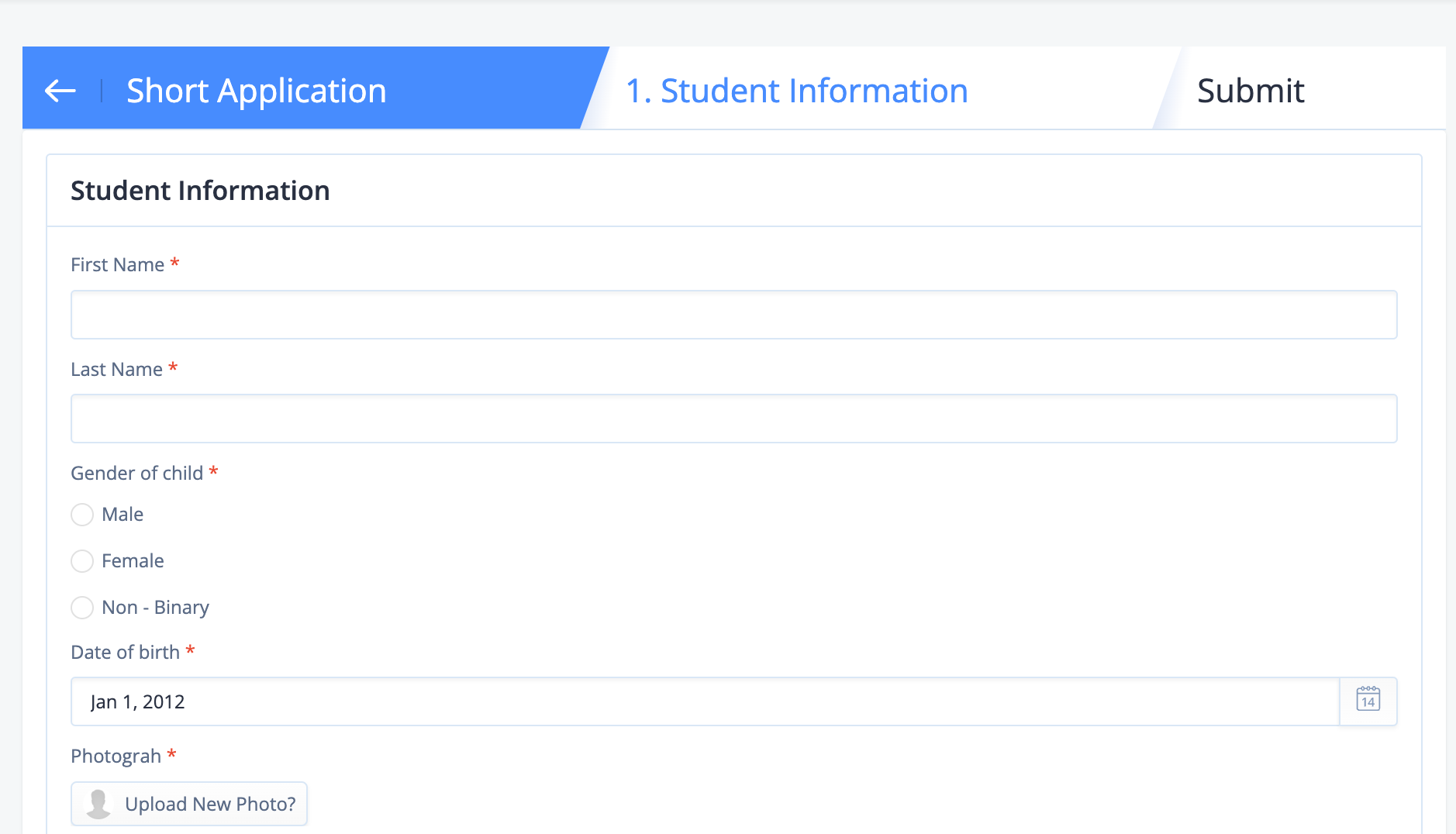 Captura de pantalla: La información del padre/tutor se completará automáticamente al realizar solicitudes o consultas.