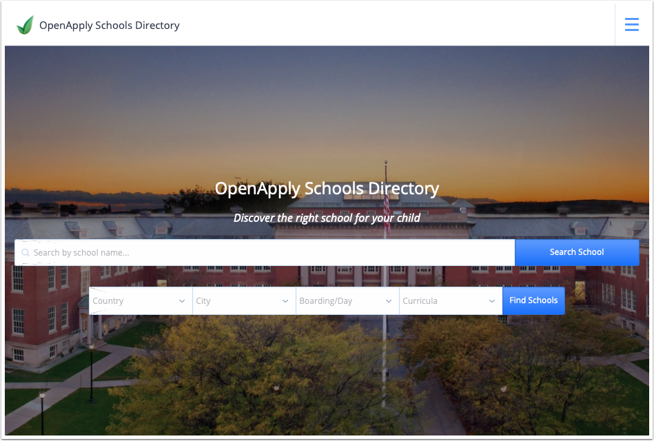 截图：OpenApply 学校名录是一个全新的全球学校数据库。