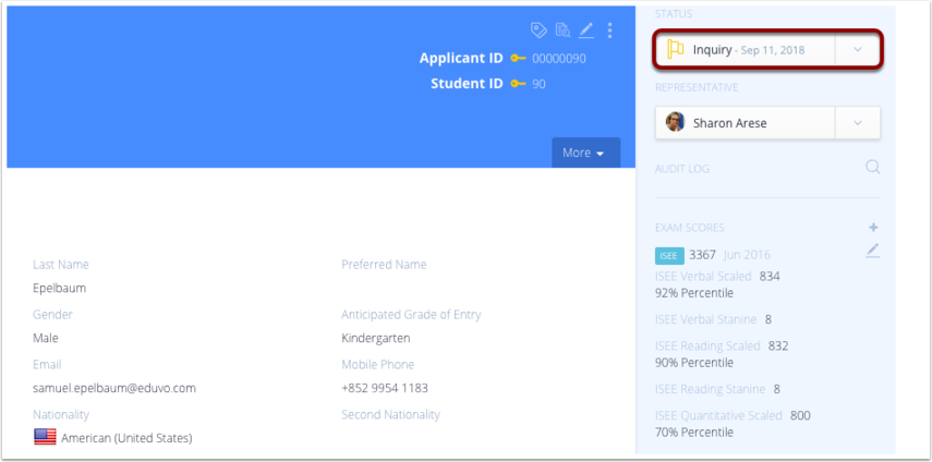 Captura de pantalla: Si un solicitante está cualificado para rellenar el formulario de solicitud, puede acceder a su perfil de solicitante.